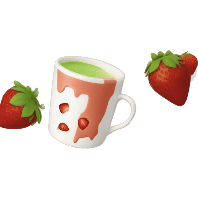 strawberry matcha latte  emoji