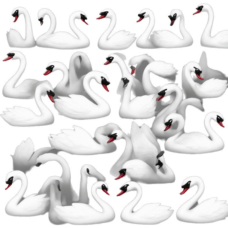 black and white swans  emoji