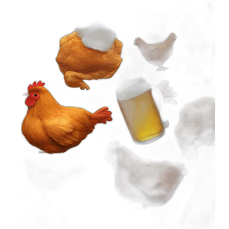 Beer and chicken emoji