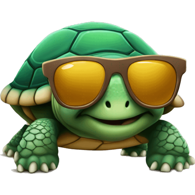 Turtle with sunglasses  emoji