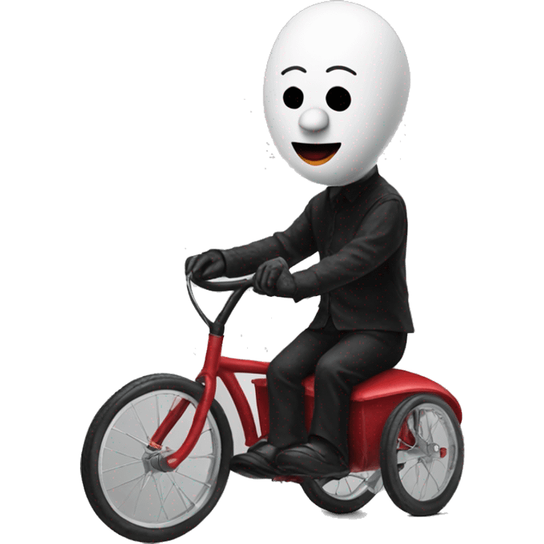 Puppet from jigsaw on a tricycle emoji