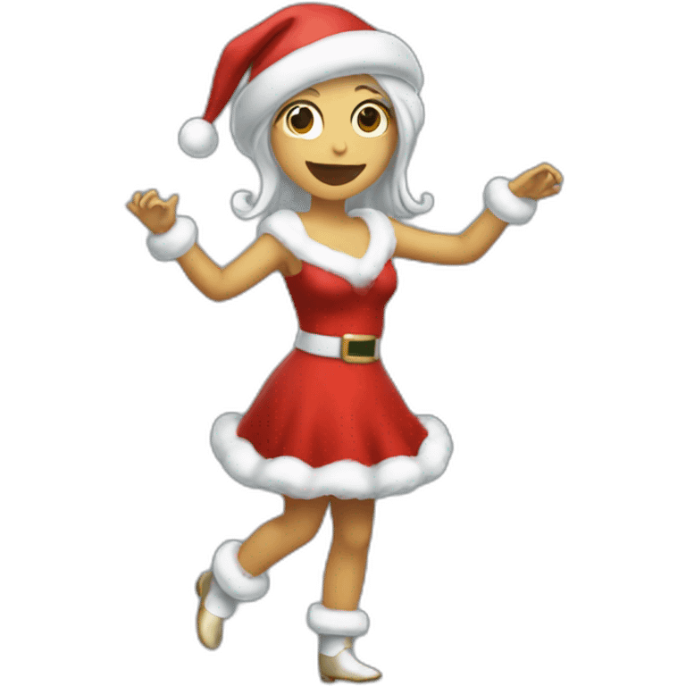 full body dancing christmas girl emoji