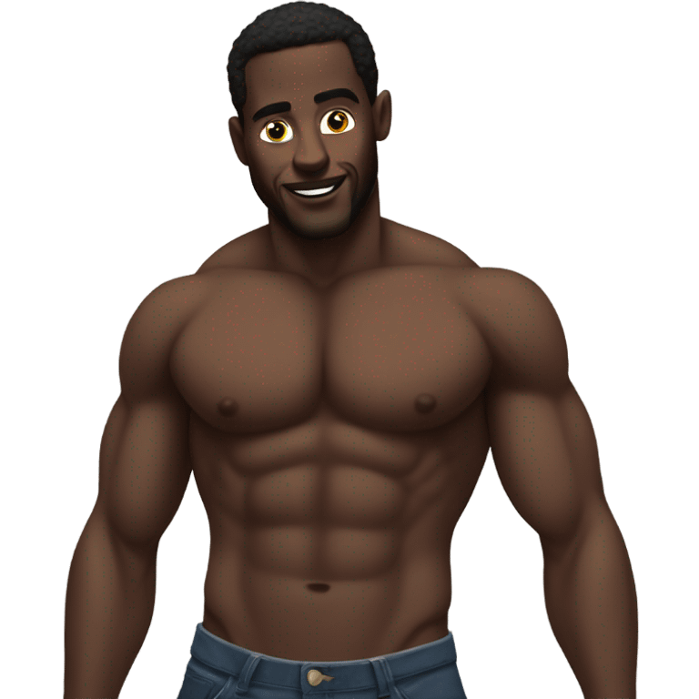 Black guy Jacked torso emoji