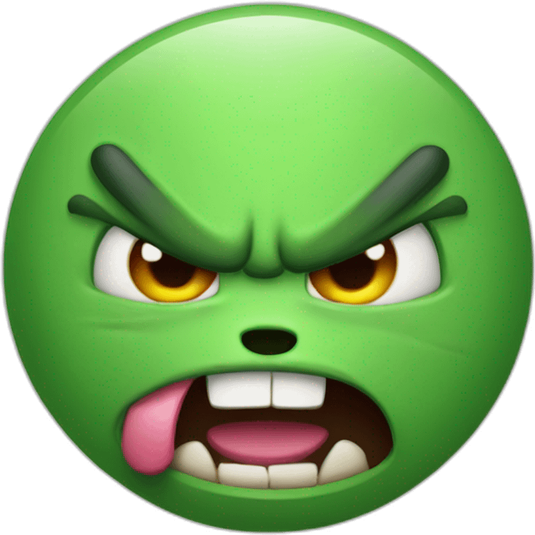 Angry green pudge smile emoji