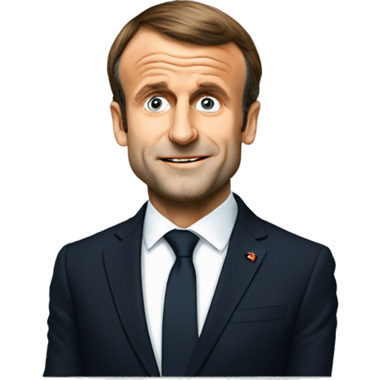 Emmanuel Macron avec un hauts  emoji