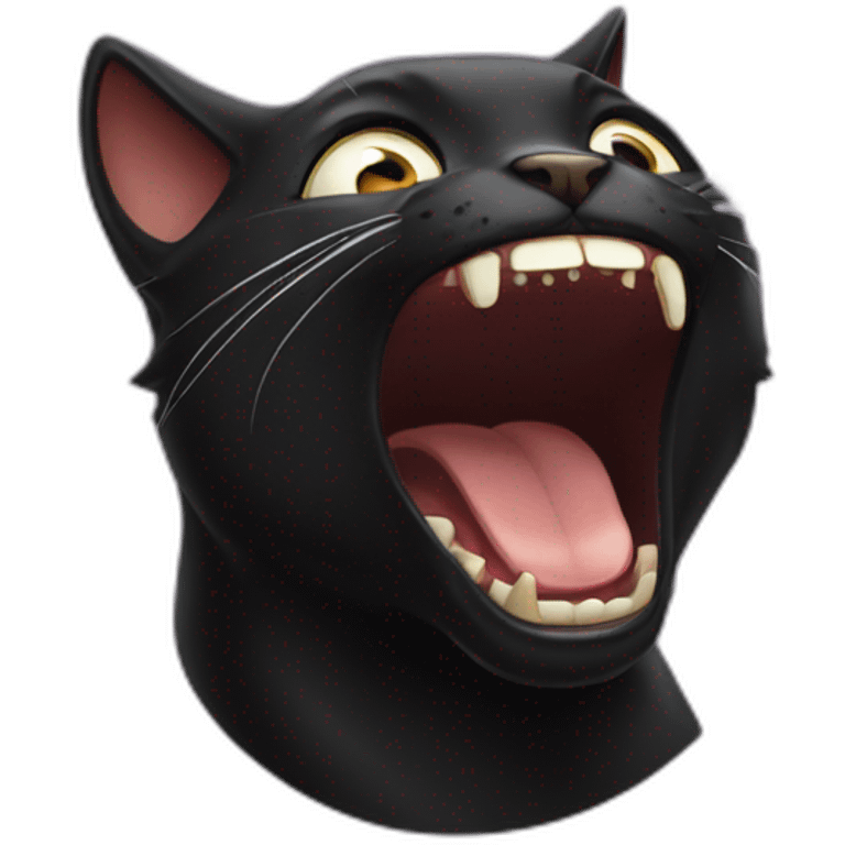 Black cat screaming emoji