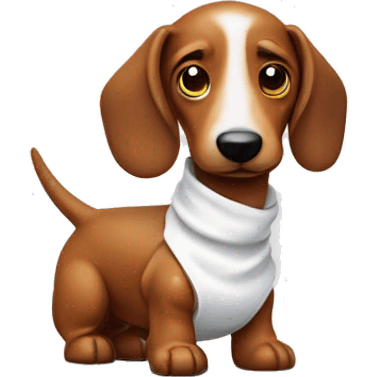 sausage dog wrapped in a white t-shirt  emoji