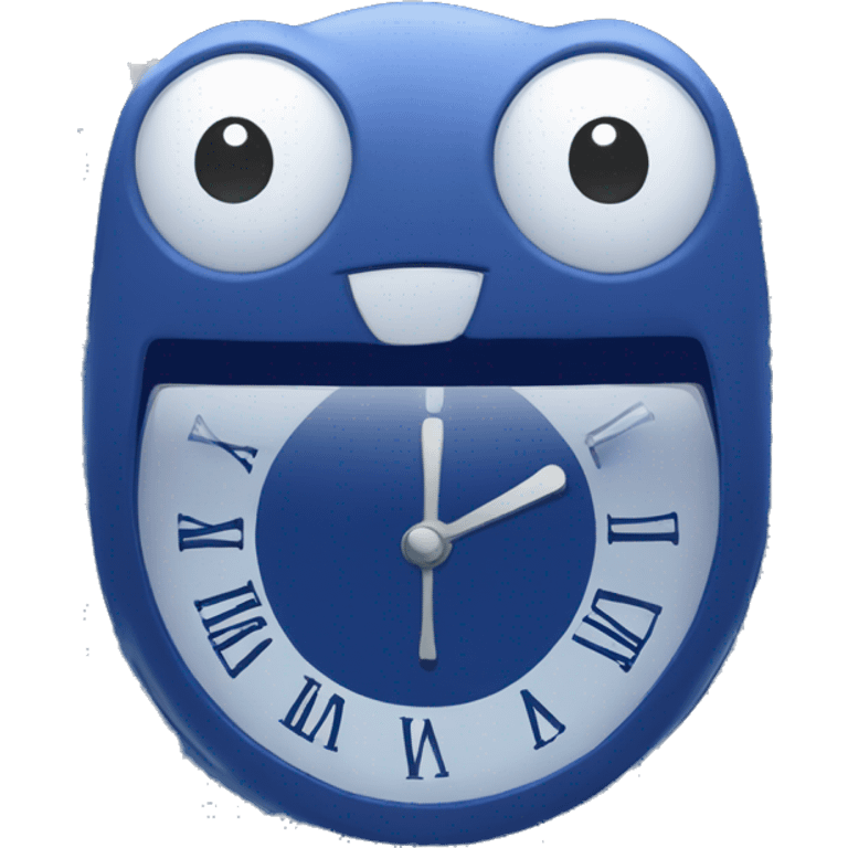 a sparkly dark blue clock with silver stars on it emoji