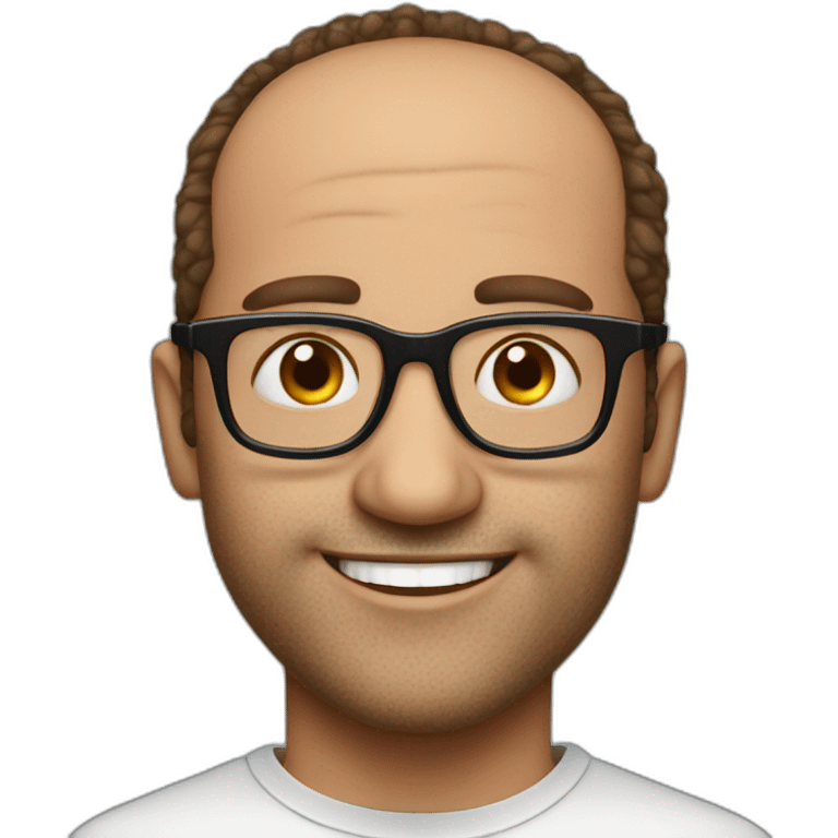 A man in glasses with receding hairline who loves theater With freckles emoji