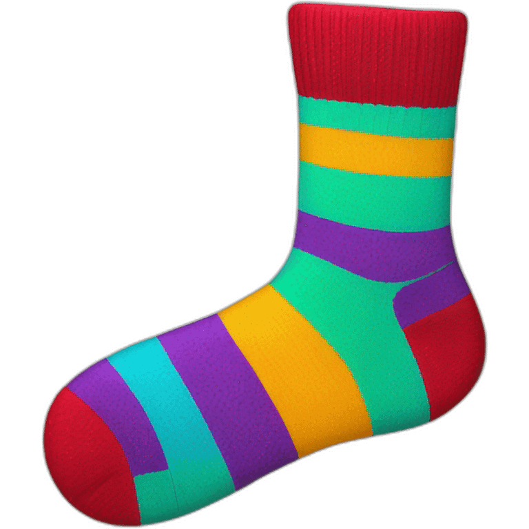 A colorful sock emoji