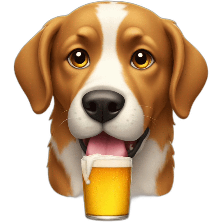 Dog drink beer emoji