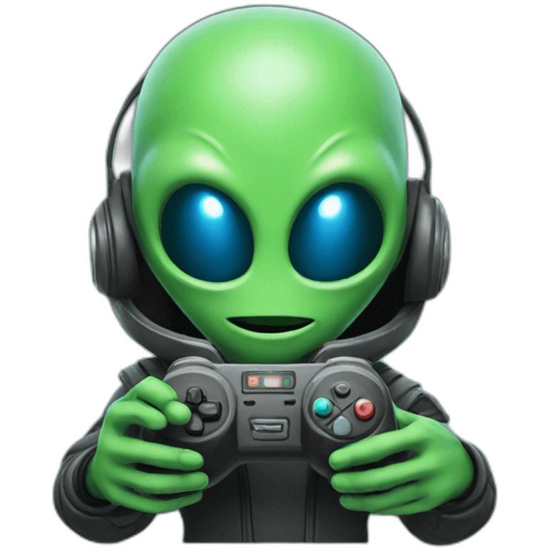 Alien playing video game emoji