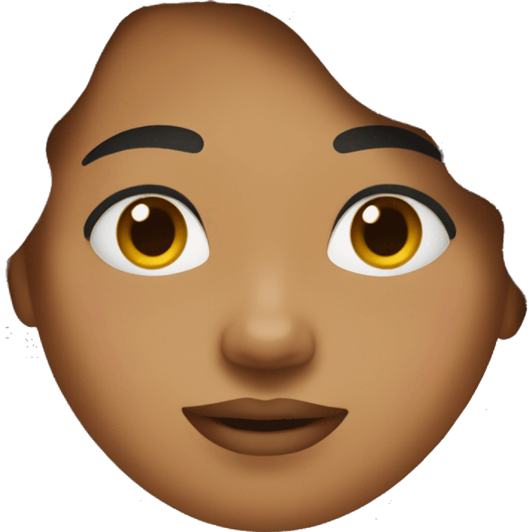 Brown-skinned, female, obese, with black wavy hair. emoji