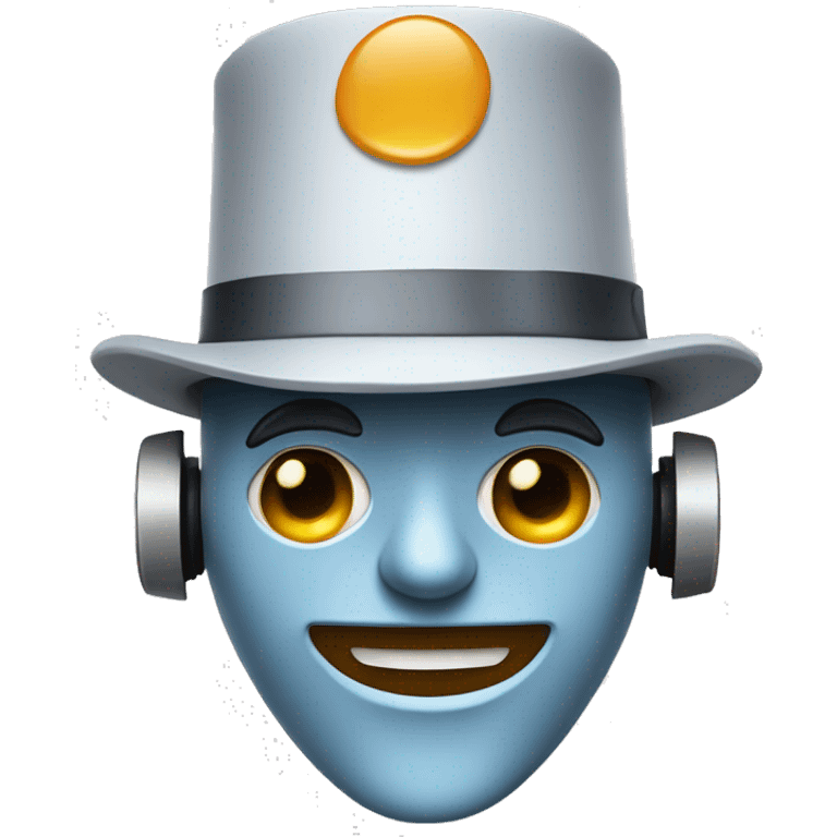 robot with a frank sinatra hat on emoji