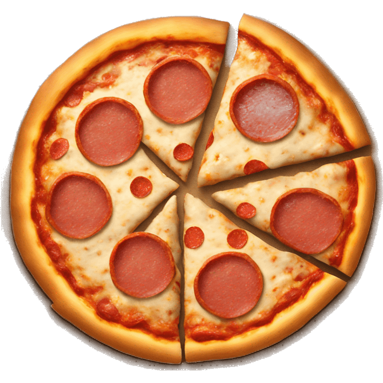 pizza with pepperoni and half sausage on one pizza emoji