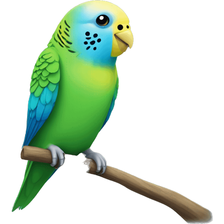 green budgie with yellow head and blue budgie nose emoji