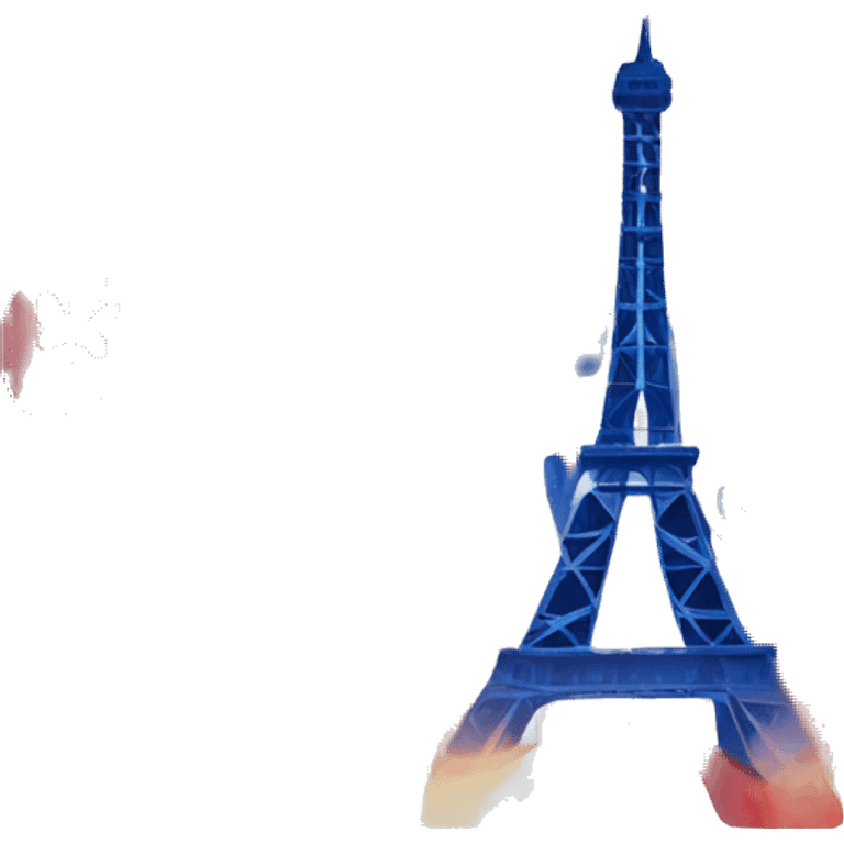 Olympic flame Paris 2024 surrounded by the french flag and Eiffel tower emoji