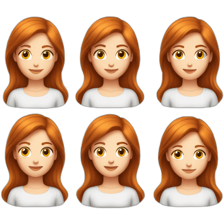 Fille rousse cheveux longs emoji