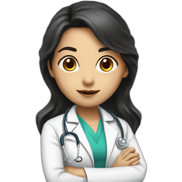 crouching doctor girl with dark hair emoji