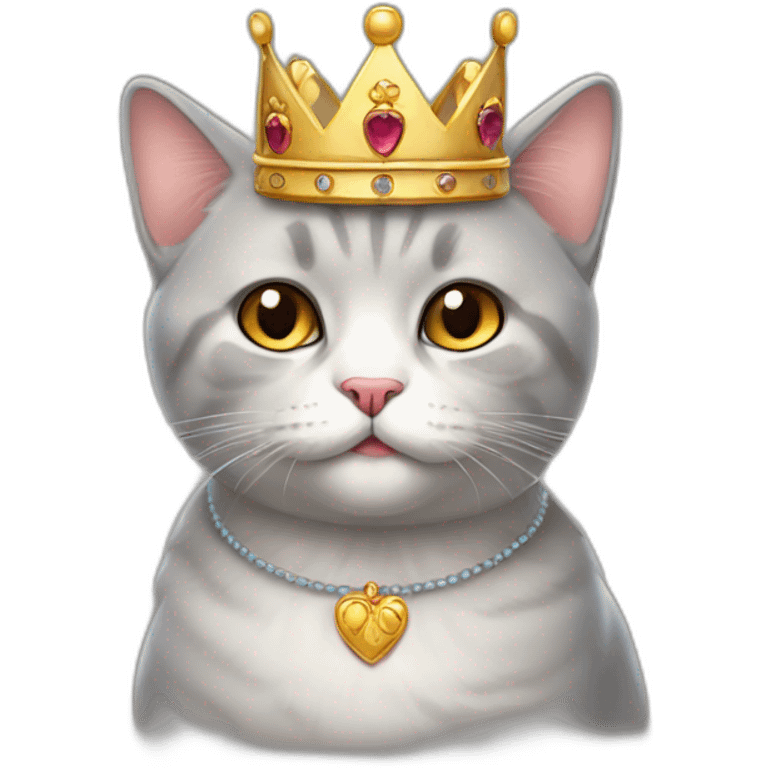 a cute british  cat wearing a crown emoji