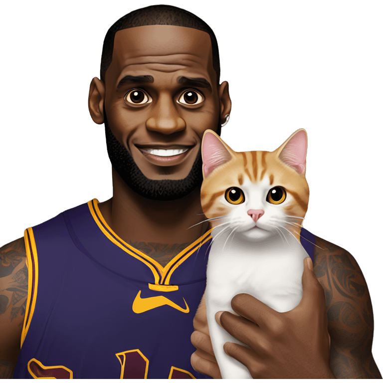 LeBron James with a cat  emoji