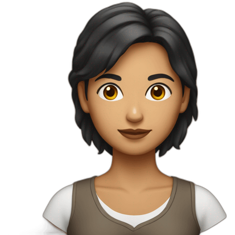 Mujer morena pelo corto emoji