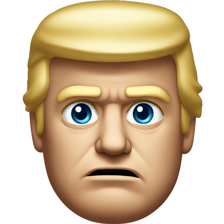 Semi-realistin Donald Trump head with serious face emoji