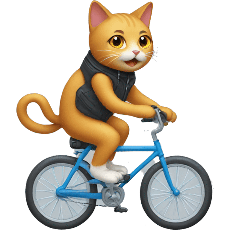 Cat riding a bike emoji