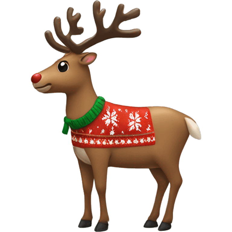 reindeer in a christmas sweater emoji