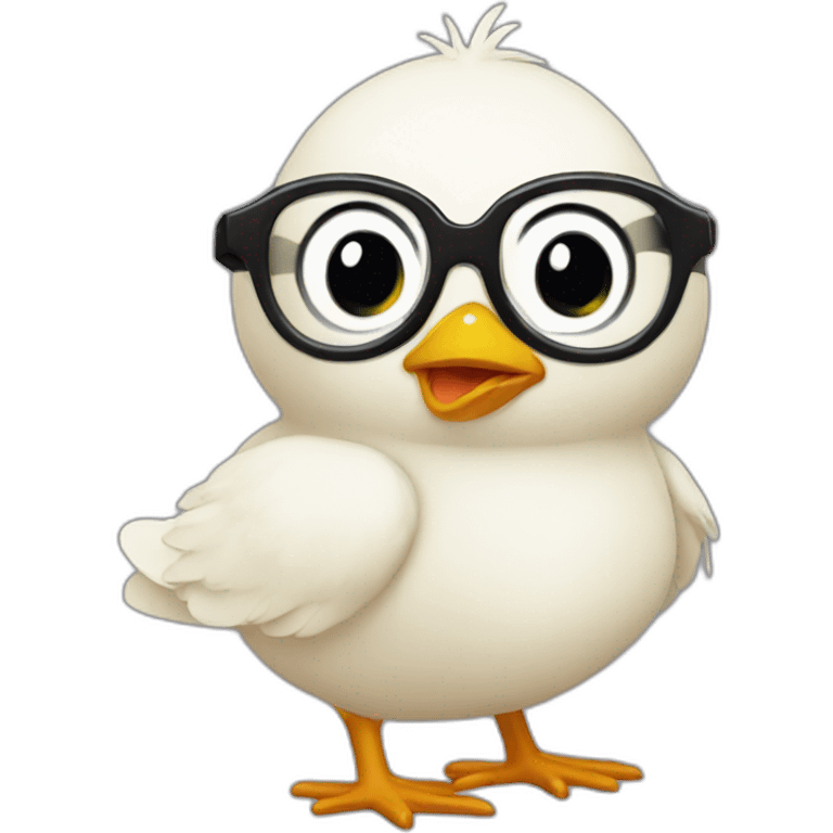 baby chick singer with specs emoji