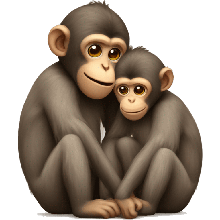 Two monkeys in love emoji