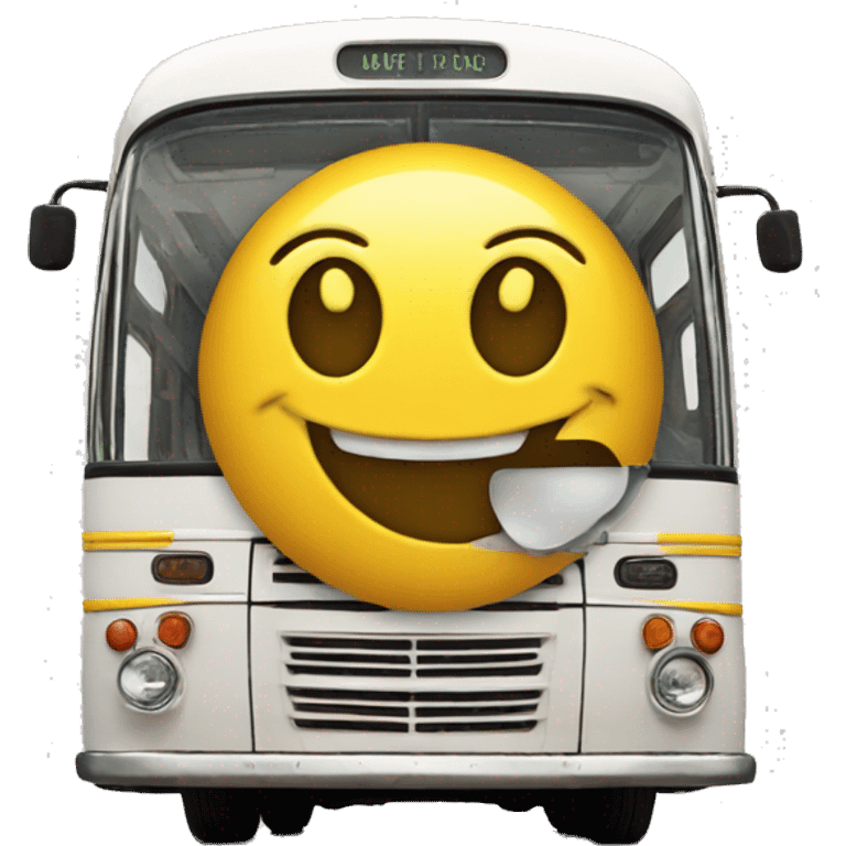 smiley face and bus  emoji