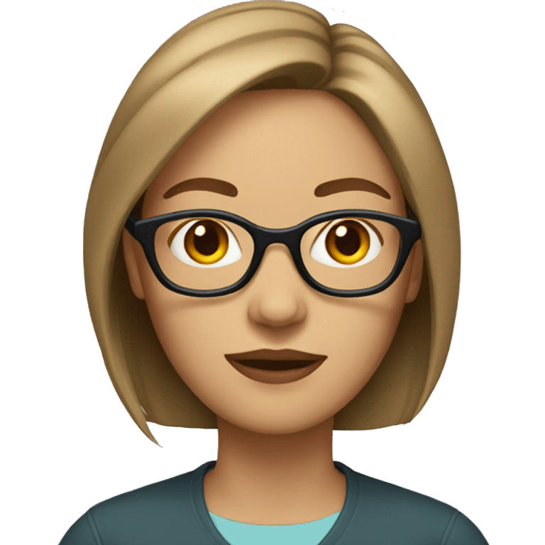 Woman in glasses with short light brown hair  emoji