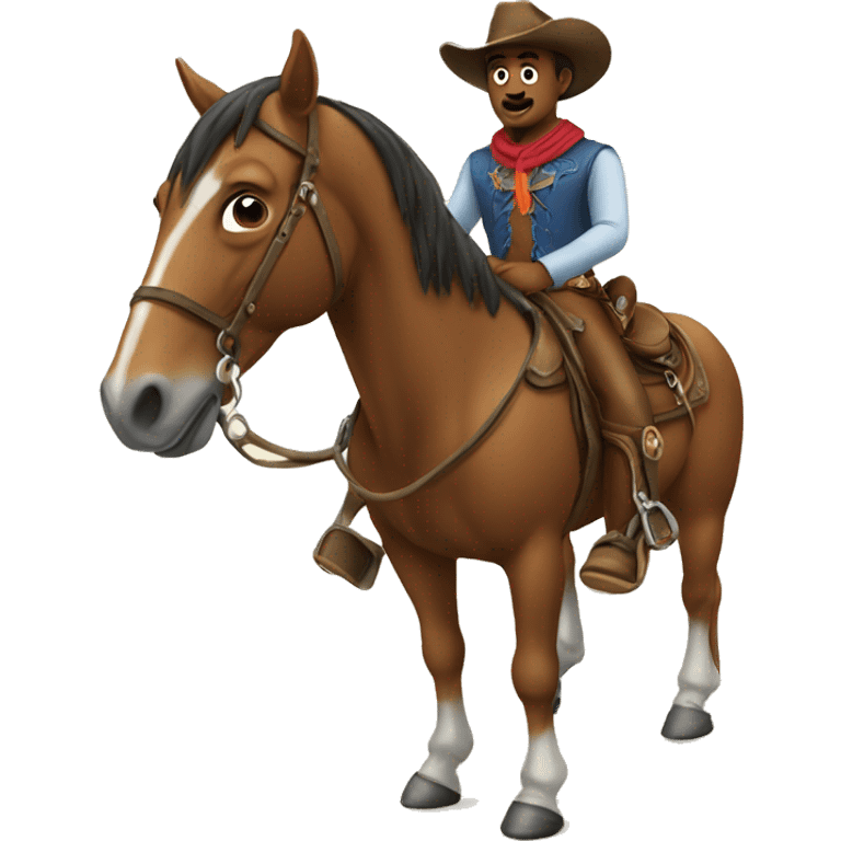 cowboy on bowing horse emoji