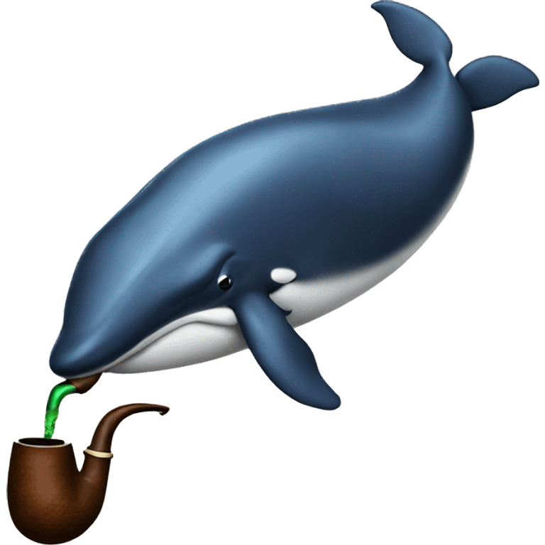 A whale smoking a pipe emoji