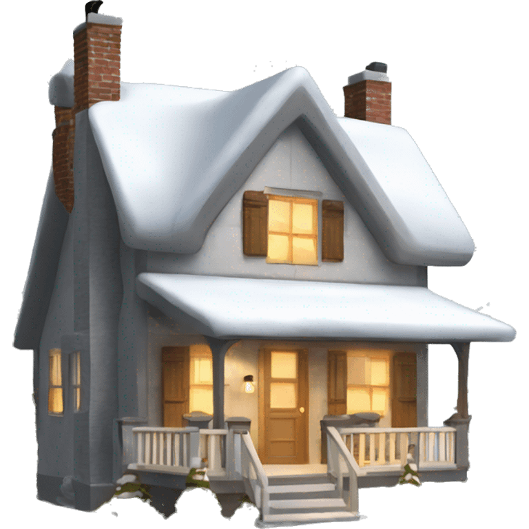 Deluxe modern cottage cozy winter exterior  emoji