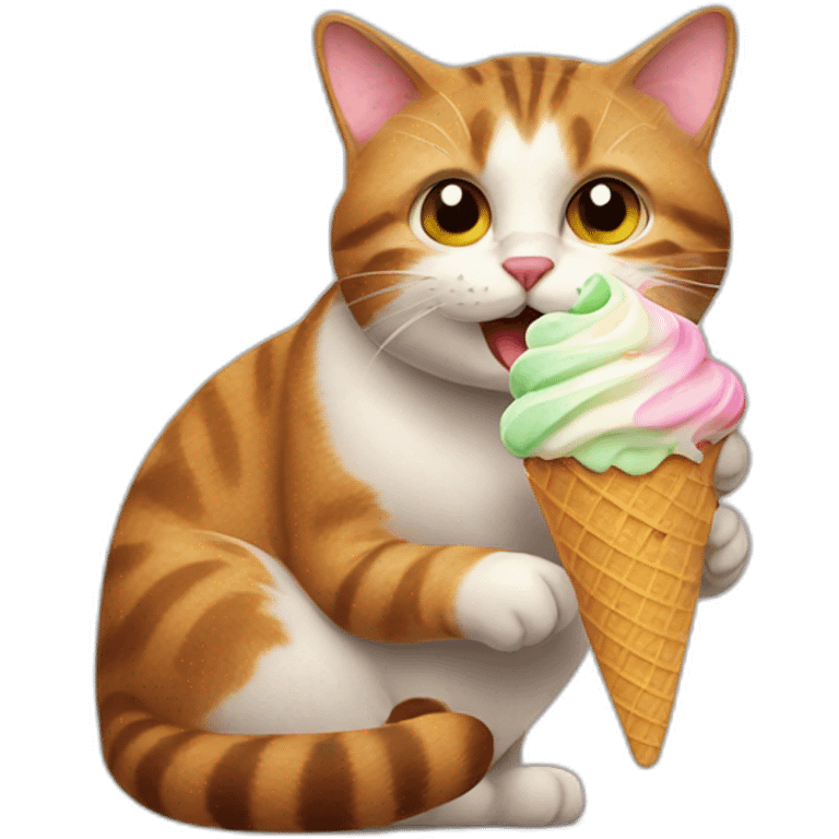 Cat eating icecream emoji