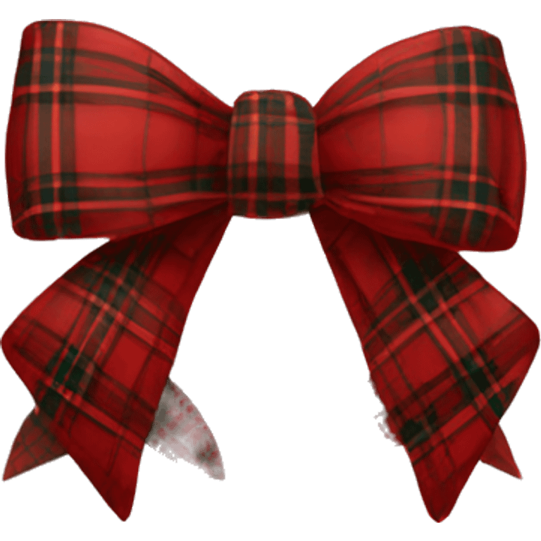 red tartan double bow emoji