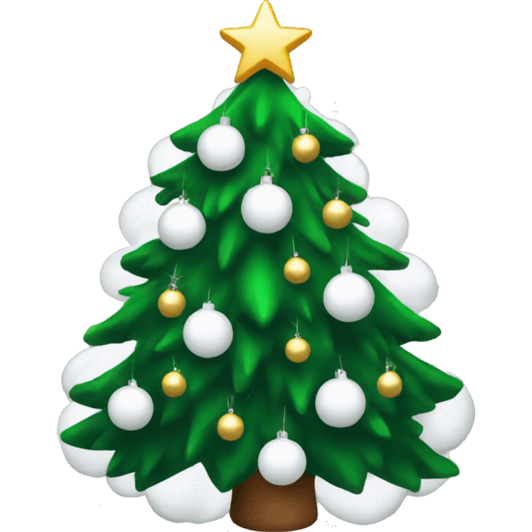 Christmas tree with white decorations emoji