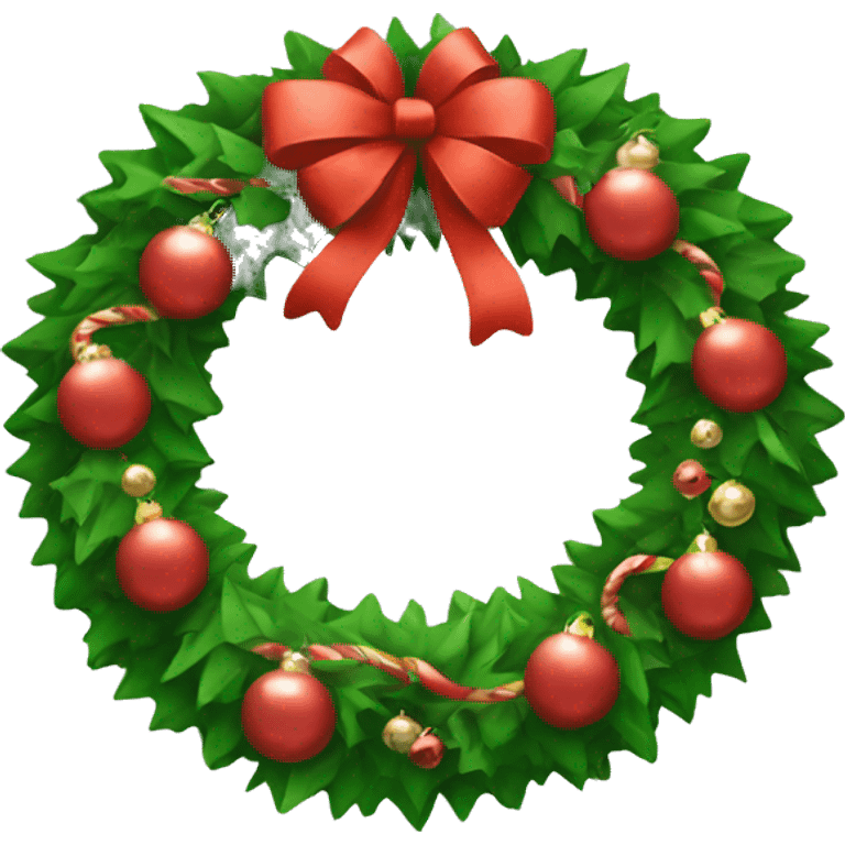 Festive Christmas wreath emoji