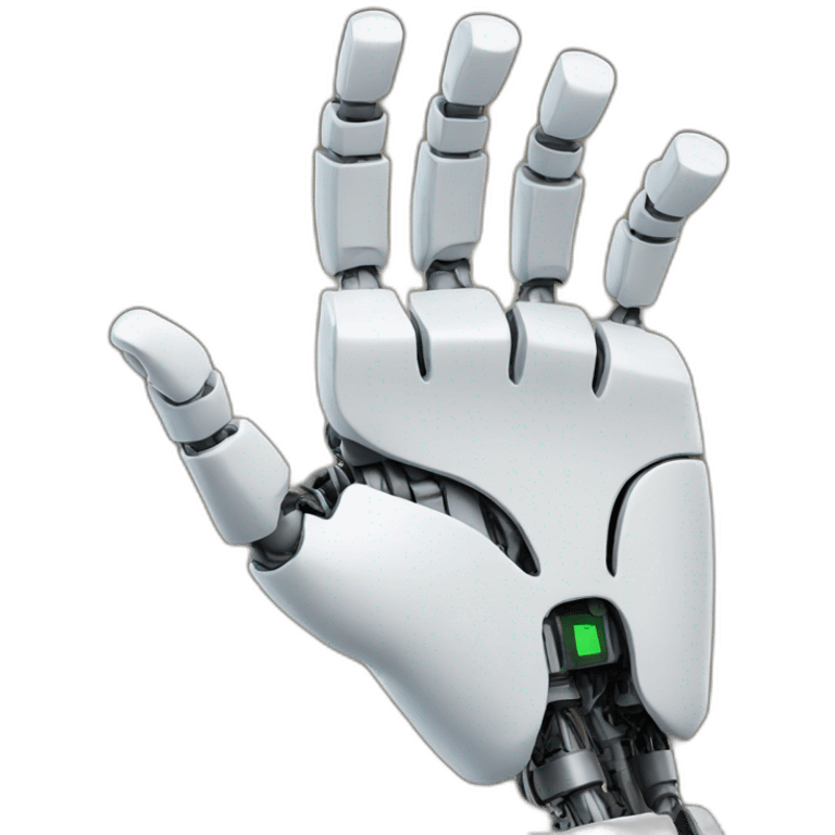 a robot stretch left hand, portrait emoji