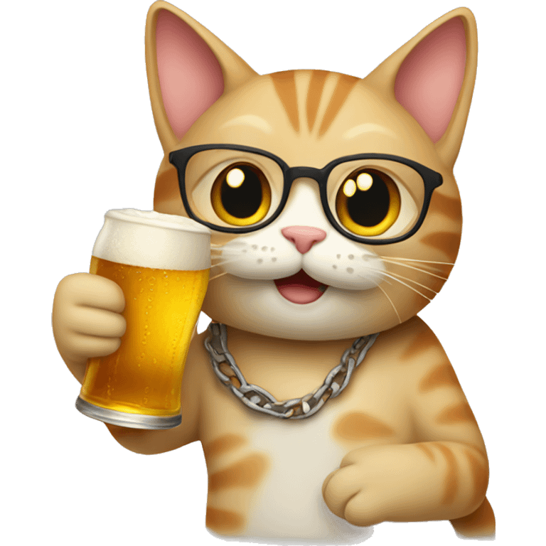 cat holding beer emoji