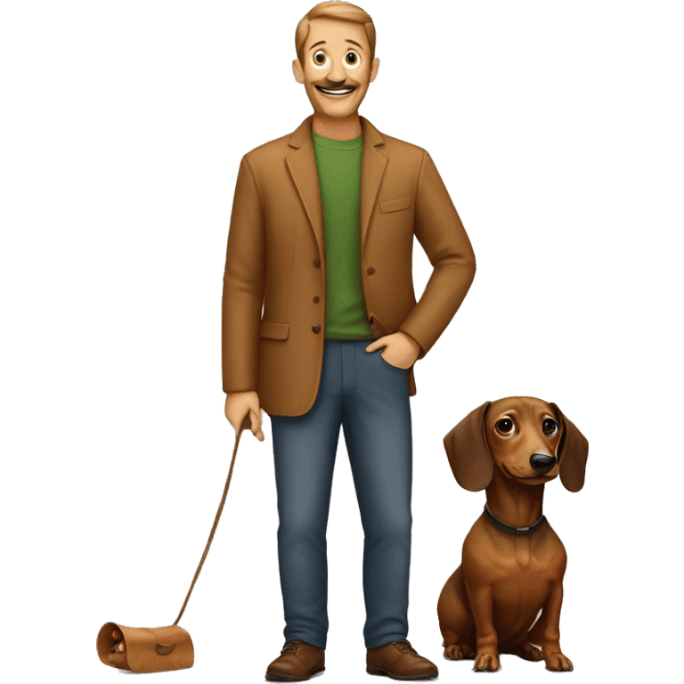 dachshund and man emoji