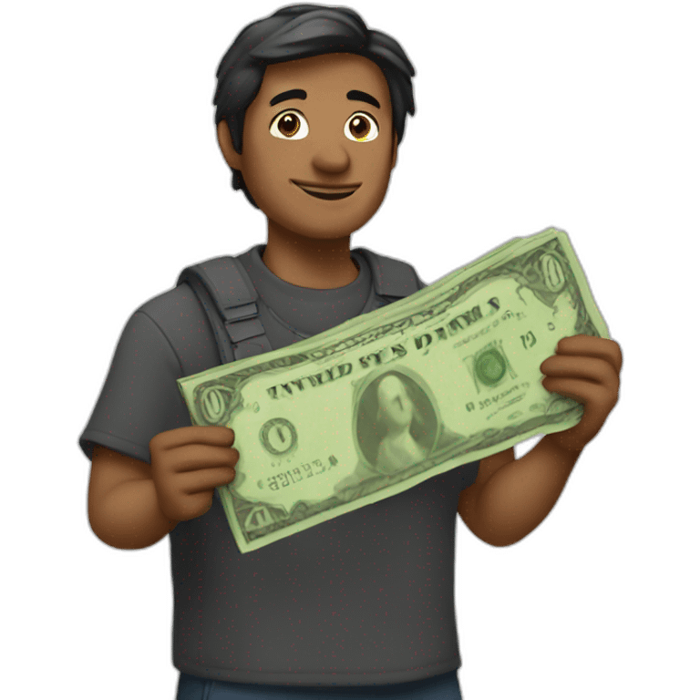 A emiji holding money board emoji