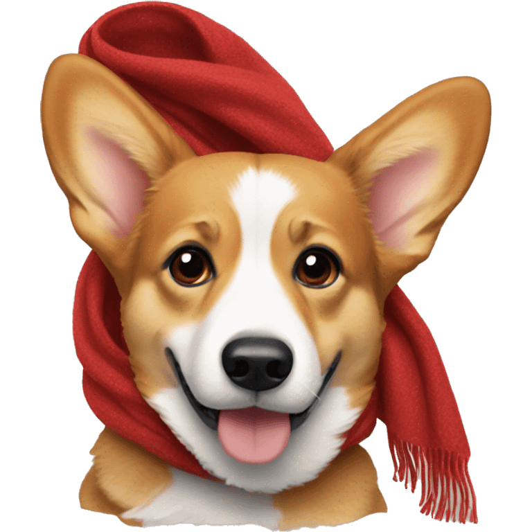 corgi wearing a red scarf  emoji