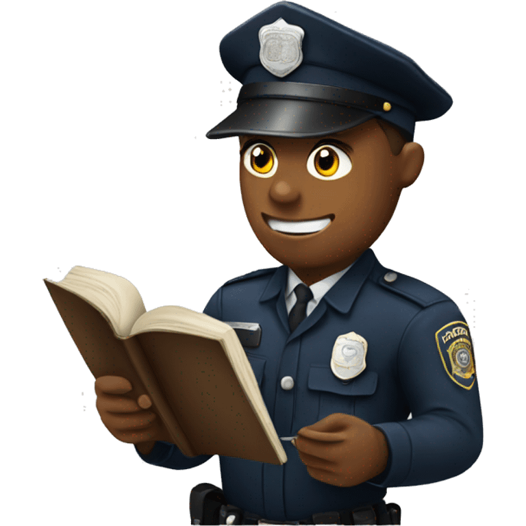 police reading book emoji