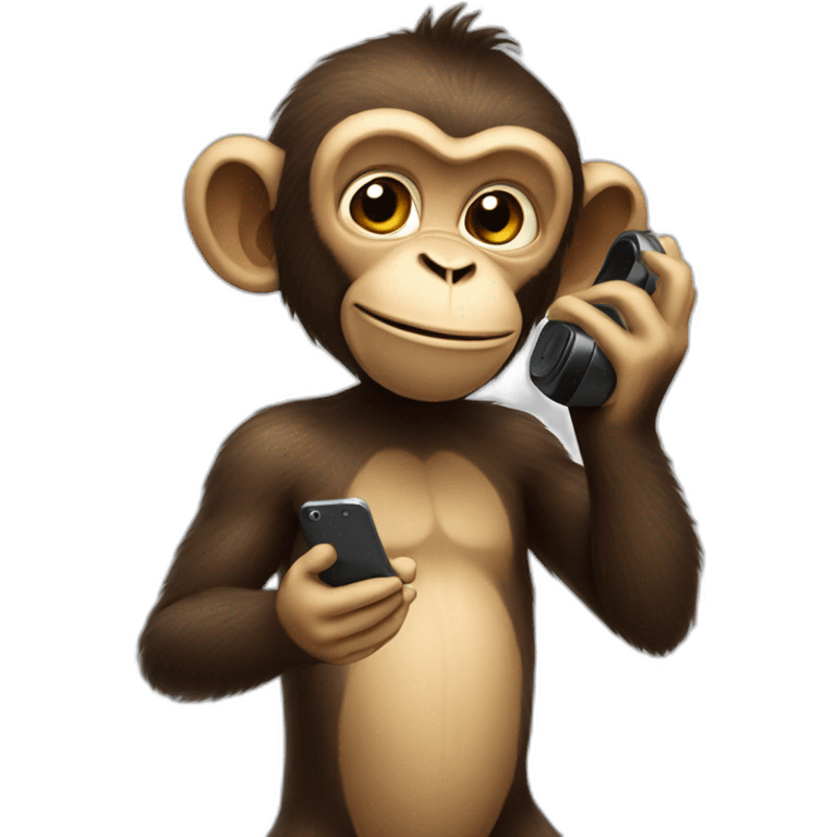 a monkey with a phone in his hand  emoji