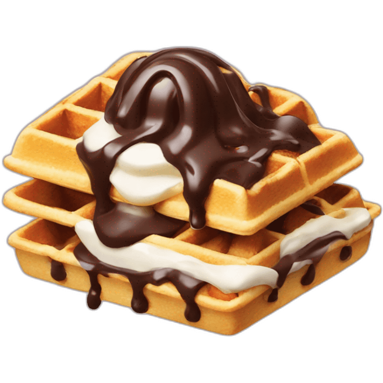 waffle chocolate wripped cream emoji