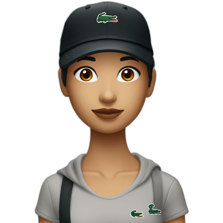 Lacoste bag latin girl with black lacoste cap emoji