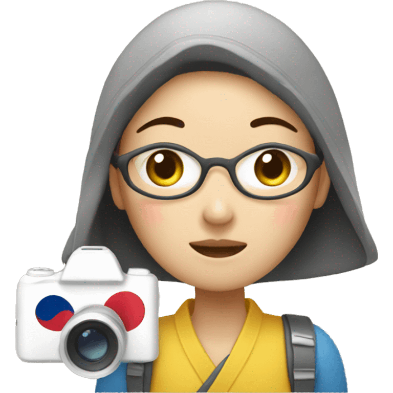 Korean Women Traveling and Taking Photographs emoji